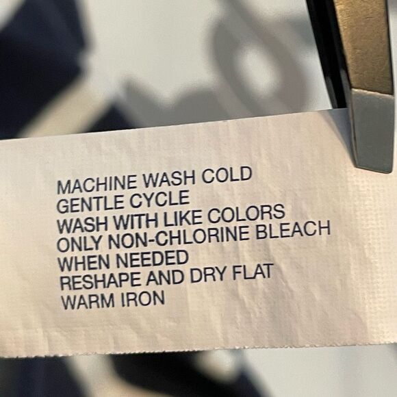 Gap Striped Turtleneck Sweater Navy Blue White Knit Lightweight Long Sleeve M - Picture 6 of 6